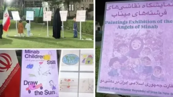 Iranian Embassy In Delhi Displays Drawings Of Students Killed In Minaj School Bombing