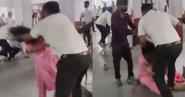 महराजगंज में महिला की सरेआम पिटाई का VIDEO वायरल, पुलिस के सामने चलता रहा थप्पड़ों का सिलसिला. आखिर क्यों?