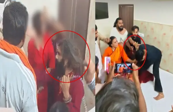 मथुरा में महिलाओं ने साधु को लाठी-डंडों से पीटा, लात-घूसे बरसाए, महिलाओं को फंसाकर बनाता था वीडियो