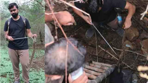 ಮೈಸೂರು: 25 ಅಡಿ ಆಳದ ಬಾವಿಯಲ್ಲಿದ್ದ ಕೊಳಕು ಮಂಡಲ ಹಾವು ರಕ್ಷಣೆ