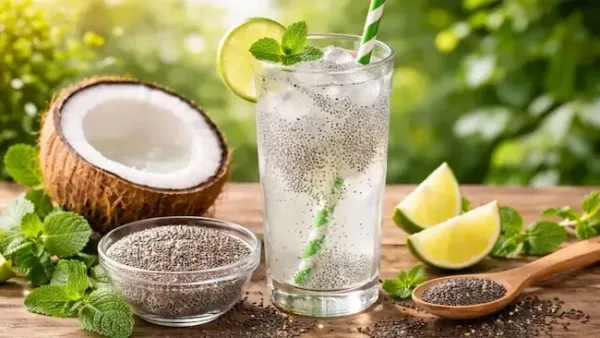 శరీరాన్ని చల్లబరిచే ఔషధం కొబ్బరి నీరు - సబ్జా గింజలు