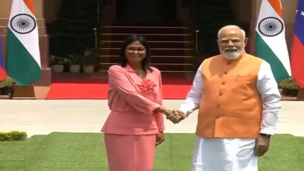 Prime Minister Narendra Modi meets Venezuela's Acting President Delcy Rodriguez