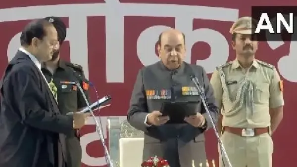 Retired Lieutenant General Syed Ata Hasnain takes oath as the Governor of Bihar