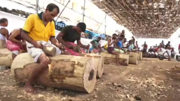 Puri: Construction of chariots has begun for world-famous Rath Yatra, first wheel construction going on