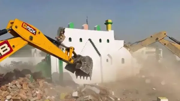 Bulldozer action against illegal Eidgah and Imambara in Sambhal, Uttar Pradesh
