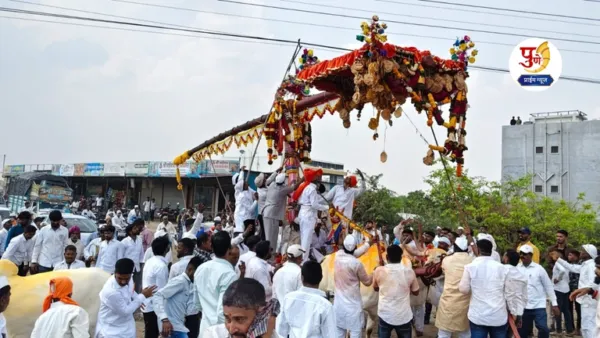 Ranjangao ganapati : शिरुरला ढोल ताशांच्या गजराने बगाडाला रंगत