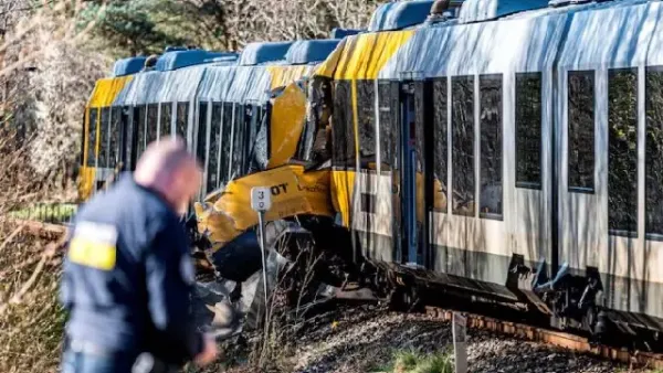 12 injured, 5 critical, in head-on collision between two trains in Denmark