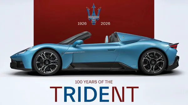 Maserati's Trident logo turns 100; New stamp and product launches announced