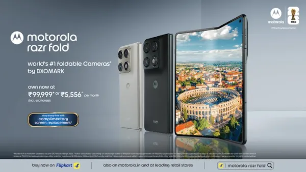 motorola razr fold Goes on Sale in India Featuring World's #1 Foldable Camera System Recognised by DXOMARK Gold Label, 6000mAh Biggest Battery in Foldables and Bright 6.6" Screen That Unfolds Into a Massive 8.1" 2K Display Starting at Rs. 5,556*/month Along With moto buds 2 Plus Featuring Segment's Best Audio Powered by Sound by Bose at Rs. 4,999*