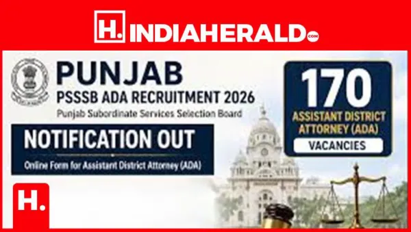 ️ PSSSB ADA Recruitment 2026: Apply Online for Assistant District Attorney (170 Posts)