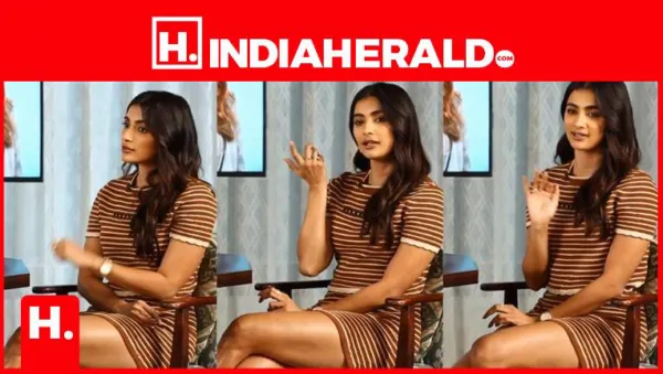 Pooja Hegde's Legs & Lips Are Stealing the Spotlight in This Striped Sizzle