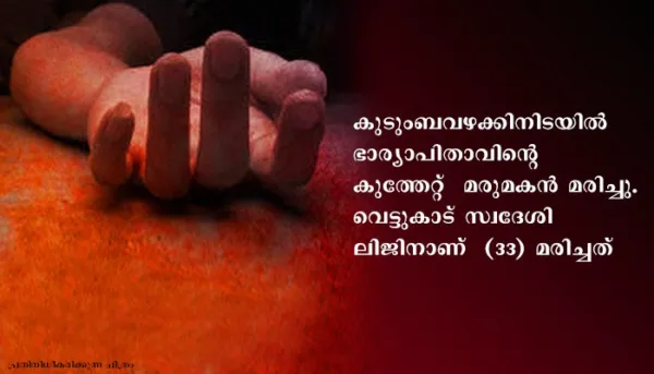 മദ്യപിച്ചെത്തി മക്കളെ കാണണമെന്ന് ബഹളം വെച്ച മരുമകന്‍  ഭാര്യാപിതാവിന്റെ കുത്തേറ്റ് മരിച്ചു
