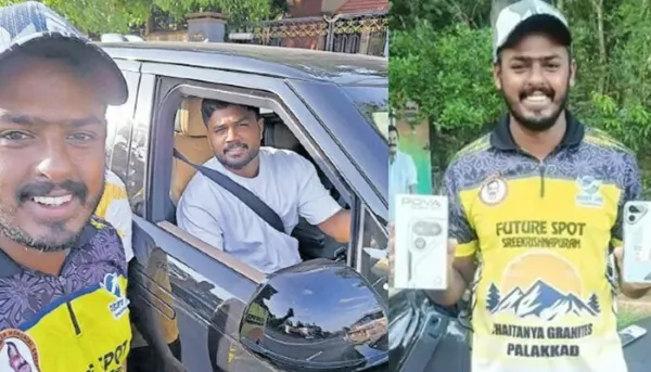 വരവീണ ഫോണില്‍ സെല്‍ഫി; പിന്നാലെ ആരാധകന് ലഭിച്ചത് മറക്കാനാവാത്ത ഒരു 'സഞ്ജു മൊമന്റ്'; കടമ്പഴിപ്പുറത്തുകാരൻ ശബരീഷിന് മലയാളി താരത്തിന്റെ സര്‍പ്രൈസ് ഗിഫ്റ്റ്