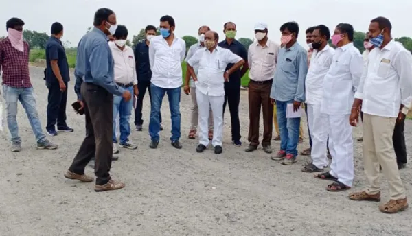 ముస్తాలపల్లి జంక్షన్ పనులను పరిశీలించిన ఎమ్మెల్యే చల్లా