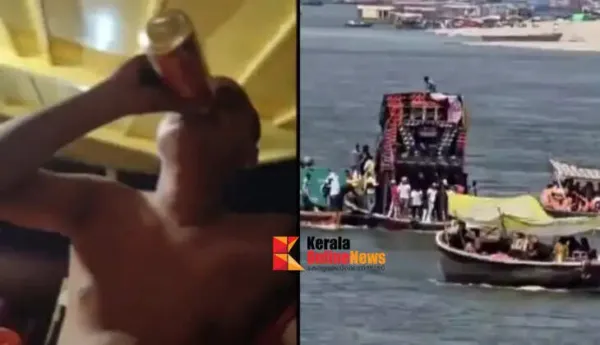 വാരണാസിയിലെ ഗംഗാ നദിയില്‍ ബോട്ടില്‍ ബിയര്‍ കുടിച്ച്‌ ഡി.ജെ.പാര്‍ട്ടി ; ഒരാള്‍ അറസ്റ്റില്‍