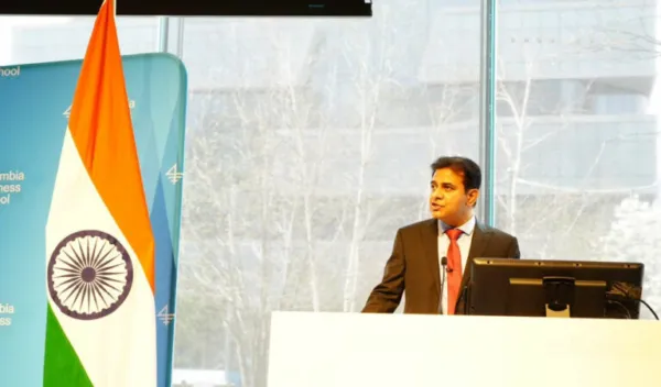 KTR showcases Telangana's growth story at Columbia Business School conference