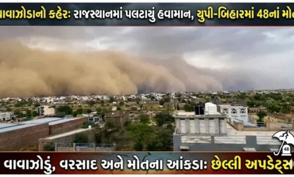 રાજસ્થાનમાં અંધારું છવાયું:પાકિસ્તાનથી આવેલાં વાવાઝોડાનાં લીધે હવામાન બદલાયું