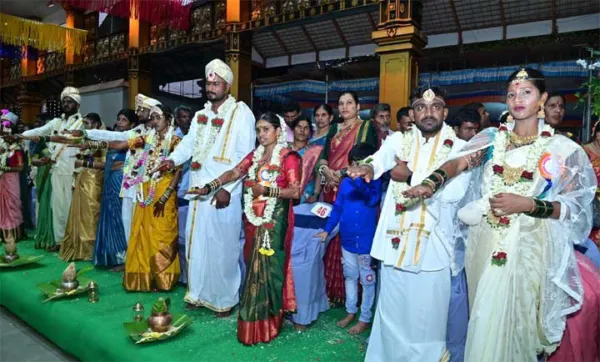 ಧರ್ಮಸ್ಥಳದಲ್ಲಿ 54ನೇ ವರ್ಷದ ಉಚಿತ ಸಾಮೂಹಿಕ ವಿವಾಹ ವೈಭವ: 106 ಜೊತೆ ವಧು-ವರರು ದಾಂಪತ್ಯ ಜೀವನಕ್ಕೆ ಪಾದಾರ್ಪಣೆ