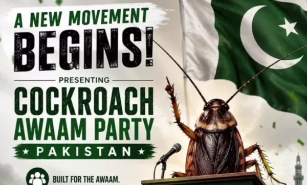 پاکستان میں بھی 'کاکروچ عوامی پارٹی' قائم