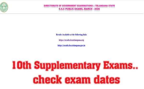TS 10th Supplementary Exams 2026 Schedule Released: Check Dates