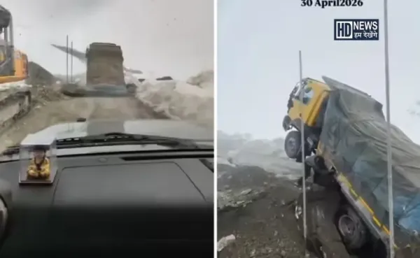 VIDEO : પહાડી રસ્તાઓ પર વાહન ચલાવવું જોખમ, મનાલીમાં થયું ભયાનક