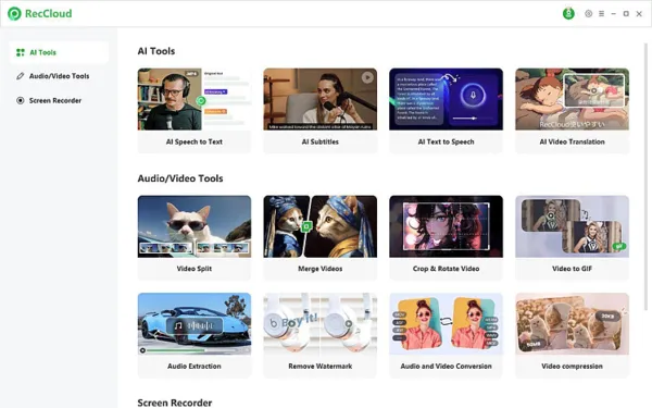 RecCloud: Revolutionizing Content Creation with AI-Powered Tools