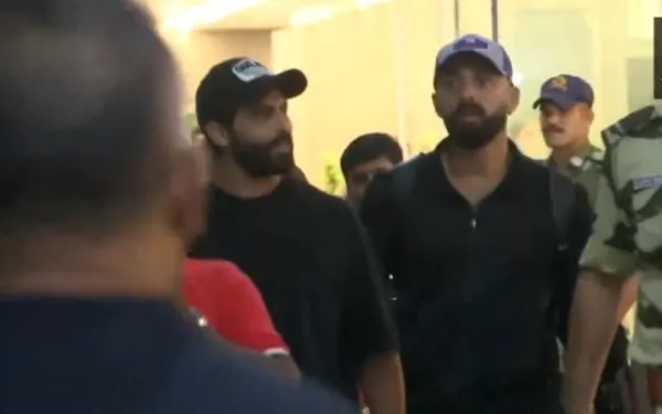 Ravindra Jadeja, Chakravarthy Arrive at Chennai Airport