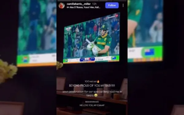 [WATCH]- David Miller's Wife Gets Emotional After His Century In SA vs NZ 2025 Champions Trophy Semifinal