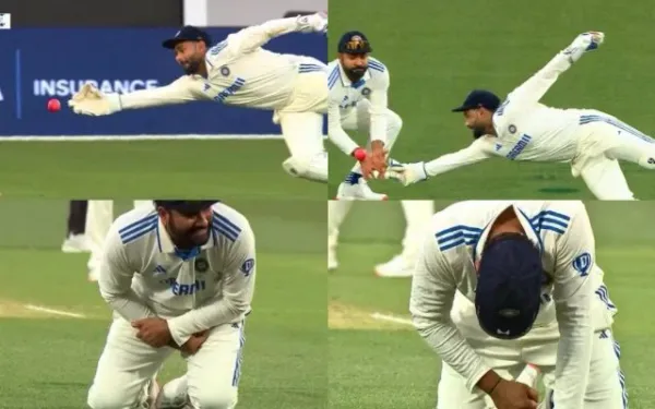 [WATCH] Rohit Sharma Gets Hit By Rishabh Pant's Dropped Catch Of McSweeney In BGT 2024-25 2nd Test