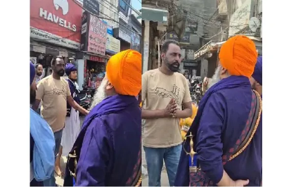 ਗੋਲਡਨ ਟੈਂਪਲ ਨੇੜੇ ਕਥਿਤ ਦੁਰਵਿਵਹਾਰ ਨੂੰ ਲੈ ਕੇ ਨਿਹੰਗਾਂ ਦੁਆਰਾ ਇੱਕ ਵਿਅਕਤੀ ਨੂੰ ਥੱਪੜ ਮਾਰਿਆ ਅਤੇ ਕੁੱਟਿਆ ਗਿਆ