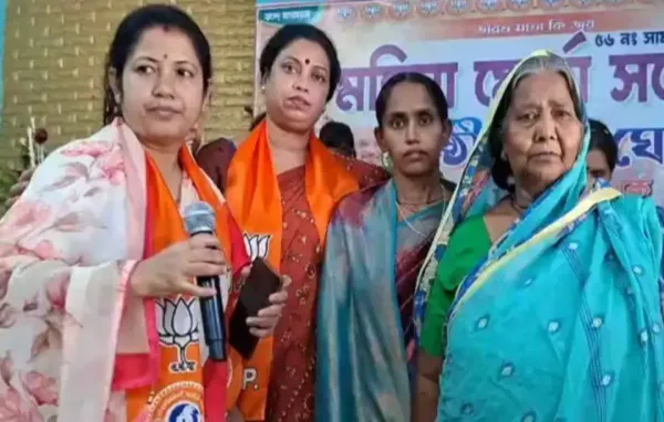 BJP, Parul, Pinki,  মৌলবাদীদের হাতে খু*ন হওয়া হরগোবিন্দ দাস ও চন্দন দাসের স্ত্রী প্রচারে নামলেন বিজেপির হয়ে