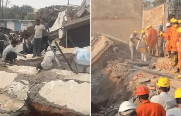 मध्य प्रदेशात तीन मजली लॉज कोसळले, दोघांचा मृत्यू