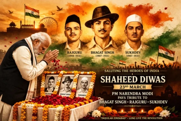 Prime Minister pays tribute to Bhagat Singh, Rajguru, and Sukhdev on Shaheed Diwas