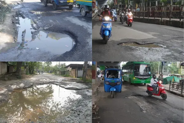 Pothole-Ridden Roads Add to Guwahati's Monsoon Misery