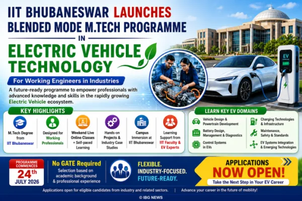 IIT Bhubaneswar Launches Industry-Focused Blended M.Tech Programme in Electric Vehicle Technology