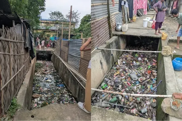 No Door-to-Door Garbage Collection in Guwahati's Shiv Nagar, Residents Forced to Dump Waste in Drains