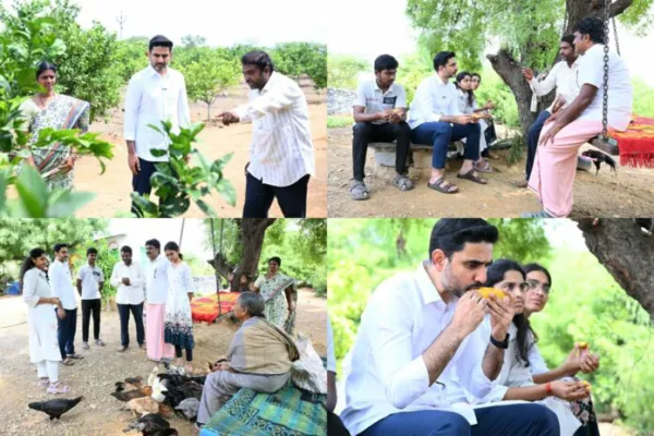 పెనికలపాడులో సేంద్రియ వ్యవసాయ క్షేత్రాన్ని సందర్శించిన లోకేష్