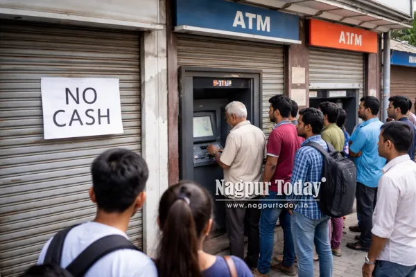 Cash crunch in Nagpur: ATM network falters, residents struggle to withdraw money