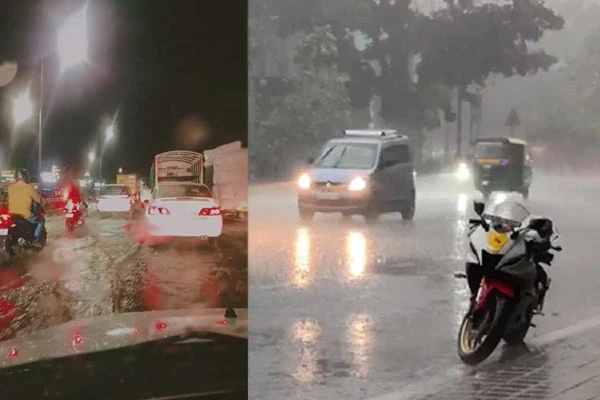 ಬೆಂಗಳೂರಿನಲ್ಲಿ ಮುಂಜಾನೆವರೆಗೂ ಅಬ್ಬರಿಸಿದ ಮಳೆರಾಯ: ಹಲವು ರಸ್ತೆಗಳು ಜಲಾವೃತ, ಜನಜೀವನ ಅಸ್ತವ್ಯಸ್ತ