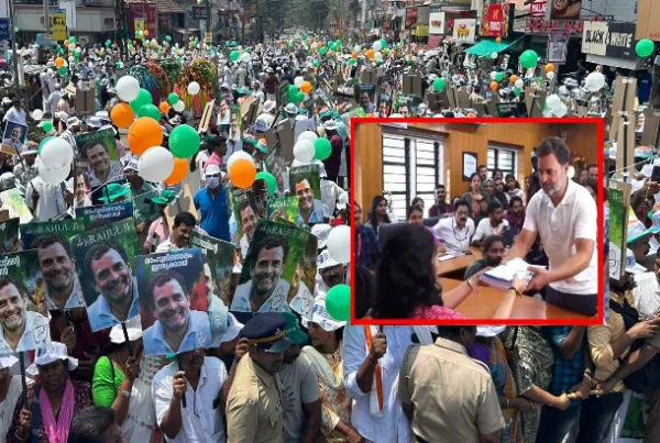 எதிர்க்கும் கூட்டணி கட்சி : பேரணியாக சென்று ராகுல்காந்தி வேட்புமனு தாக்கல்!
