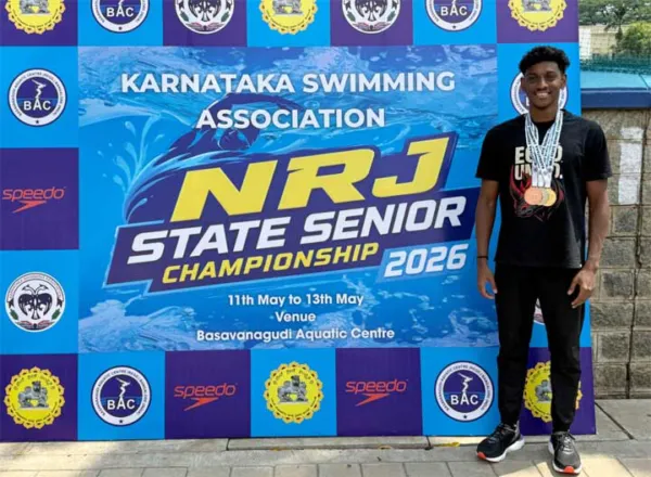 Swimmer Chinthan S Shetty Shines with 4 Medals at State Meet; Selected for 79th Senior Nationals