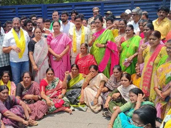 Sakshi Gates Closed Amidst Protests