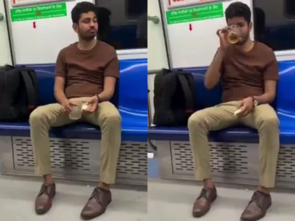 Viral Video: Man Turns Metro into Bar