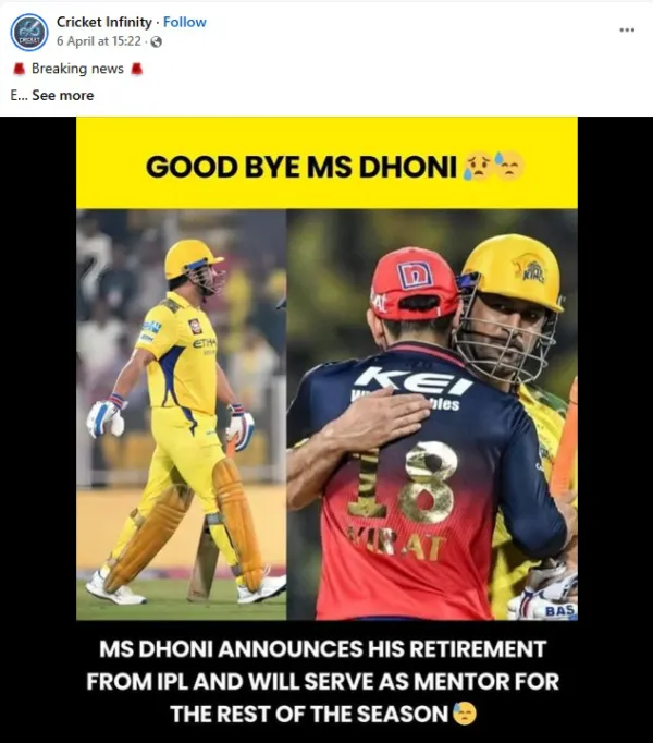 Has MS Dhoni Announced His Retirement From IPL? No, Viral Claim Is False