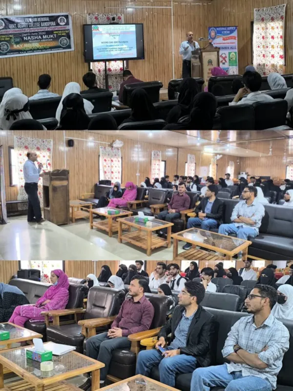 HKM GDC Bandipora organizes Awareness Programme on Drug De-addiction under Nasha Mukt Bharat Abhiyaan