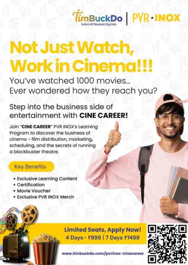 Timbuckdo And Pvr Inox Join Hands To Launch “Cine Career” A First-Of-Its-Kind Industry Learning Program For College Students