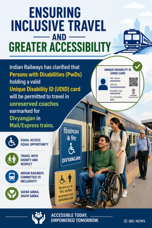 Persons with Disability Cards Can Travel in Unreserved Divyangjan Coaches