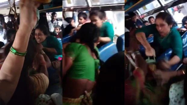 ಏ. ಇದು ನನ್ ಸೀಟು. ಇಲ್ಲ ನನ್ ಸೀಟು: ಬಸ್ಸಿನೊಳಗೆ ಚಪ್ಪಲಿಯಿಂದ ಹೊಡೆದಾಡಿಕೊಂಡ ಮಹಿಳೆಯರು