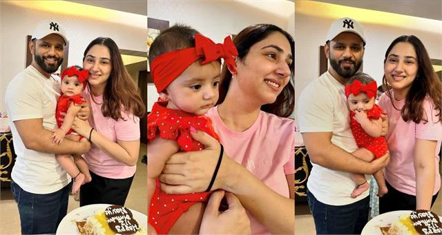 6 महीने की हुई राहुल-दिशा की लाडली: कपल ने केक काट मनाया जश्न,रेड ड्रेस में बेहद प्यारी लगी मम्मी की गोद में कैद नव्या