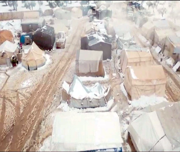 شام: عفرین میں برفباری سے ہزاروں پناہ گزیں دربدر